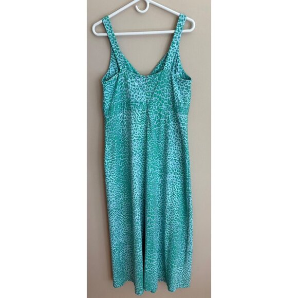 J.McLaughlin Catalina Cloth Carla Maxi Dress Blue Green Leopard Print Size XL - Picture 3 of 12